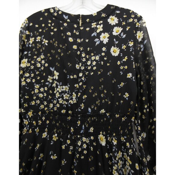 Karl Lagerfeld Dress 4 Wrap Fit & Flare Daisy Floral Zip Up Pockets - Picture 8 of 11